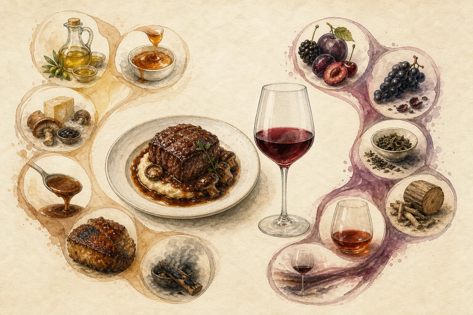 Food and wine elements that create a heavier impression