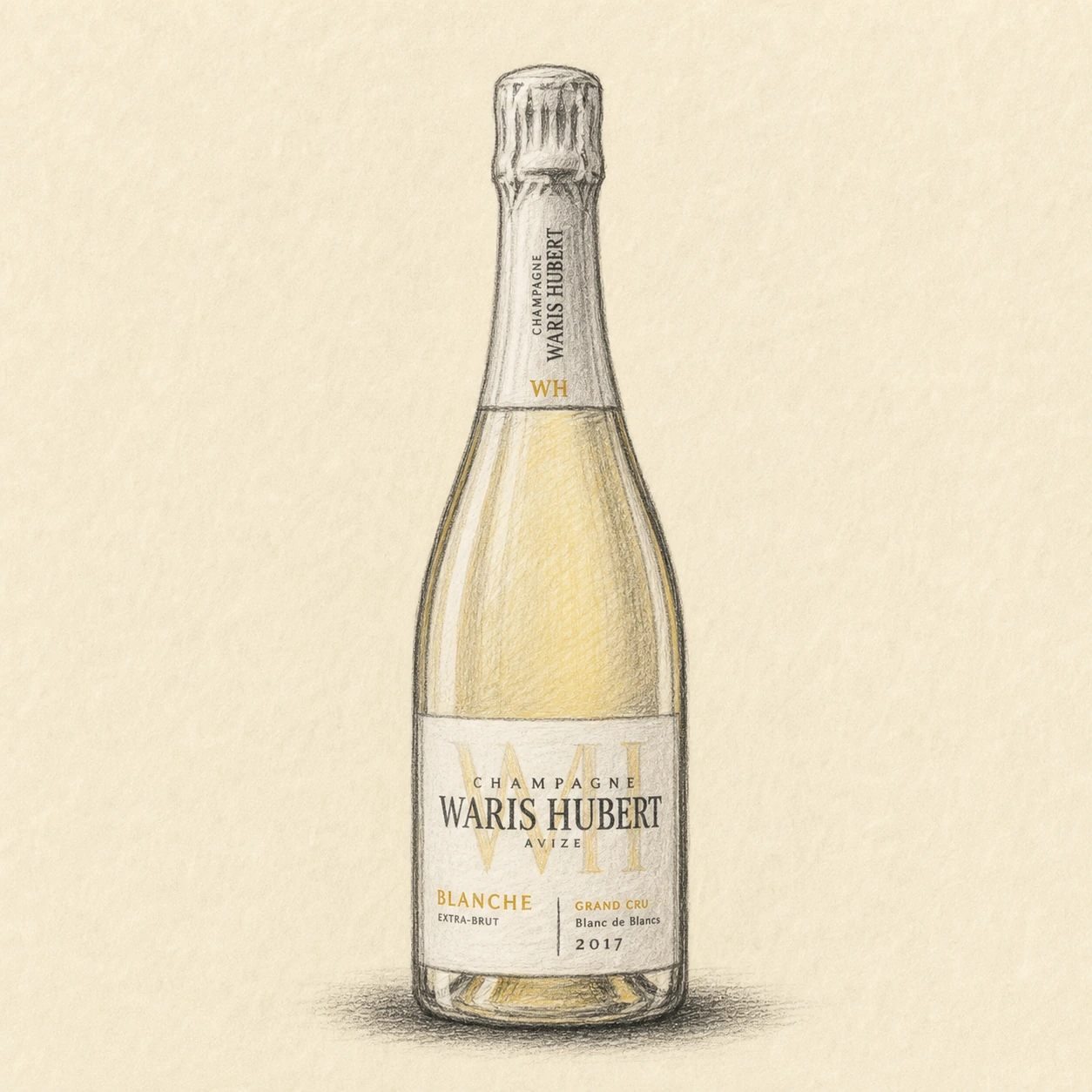 Waris-Hubert Blanche Grand Cru Blanc de Blancs Extra-Brut Millésime 2017 bottle illustration