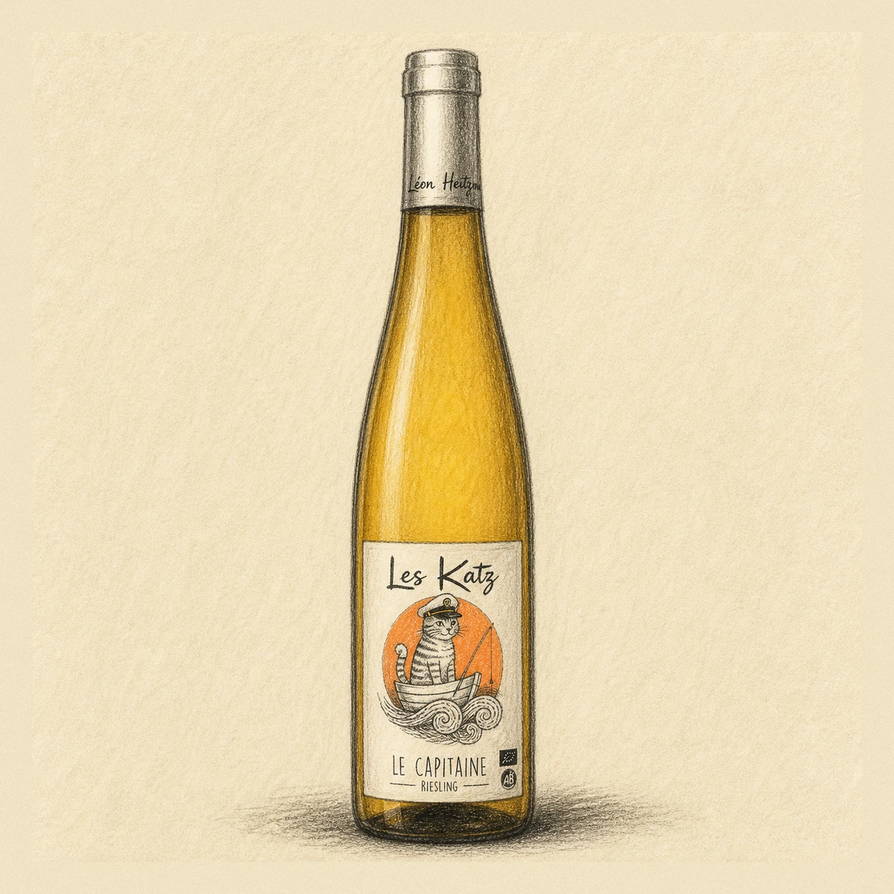 LE KATZ Le Capitaine Riesling 2022 bottle illustration