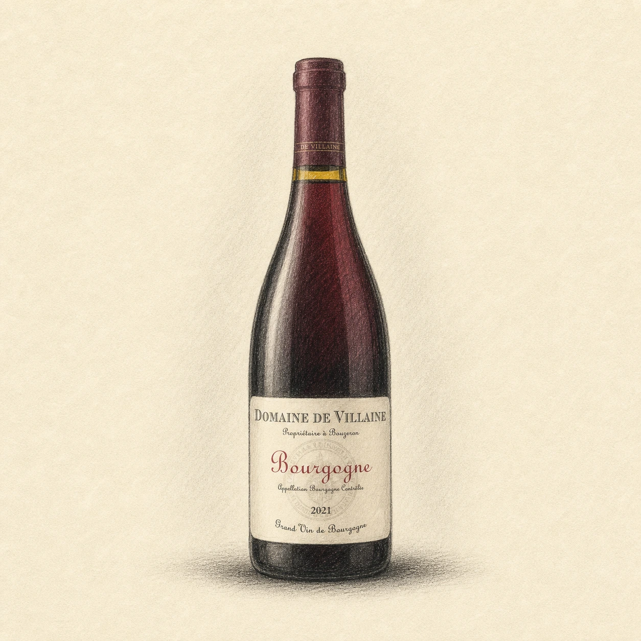 DOMAINE DE VILLAINE Bourgogne Rouge 2021 bottle illustration