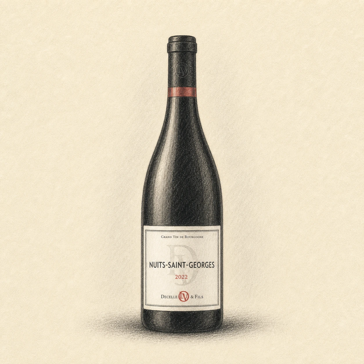 DOMAINE DECELLE & FILS Nuits Saint Georges 2022 bottle illustration