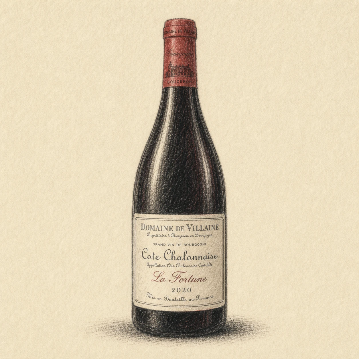 DOMAINE DE VILLAINE Cote Chalonnaise La Fortune 2020 bottle illustration