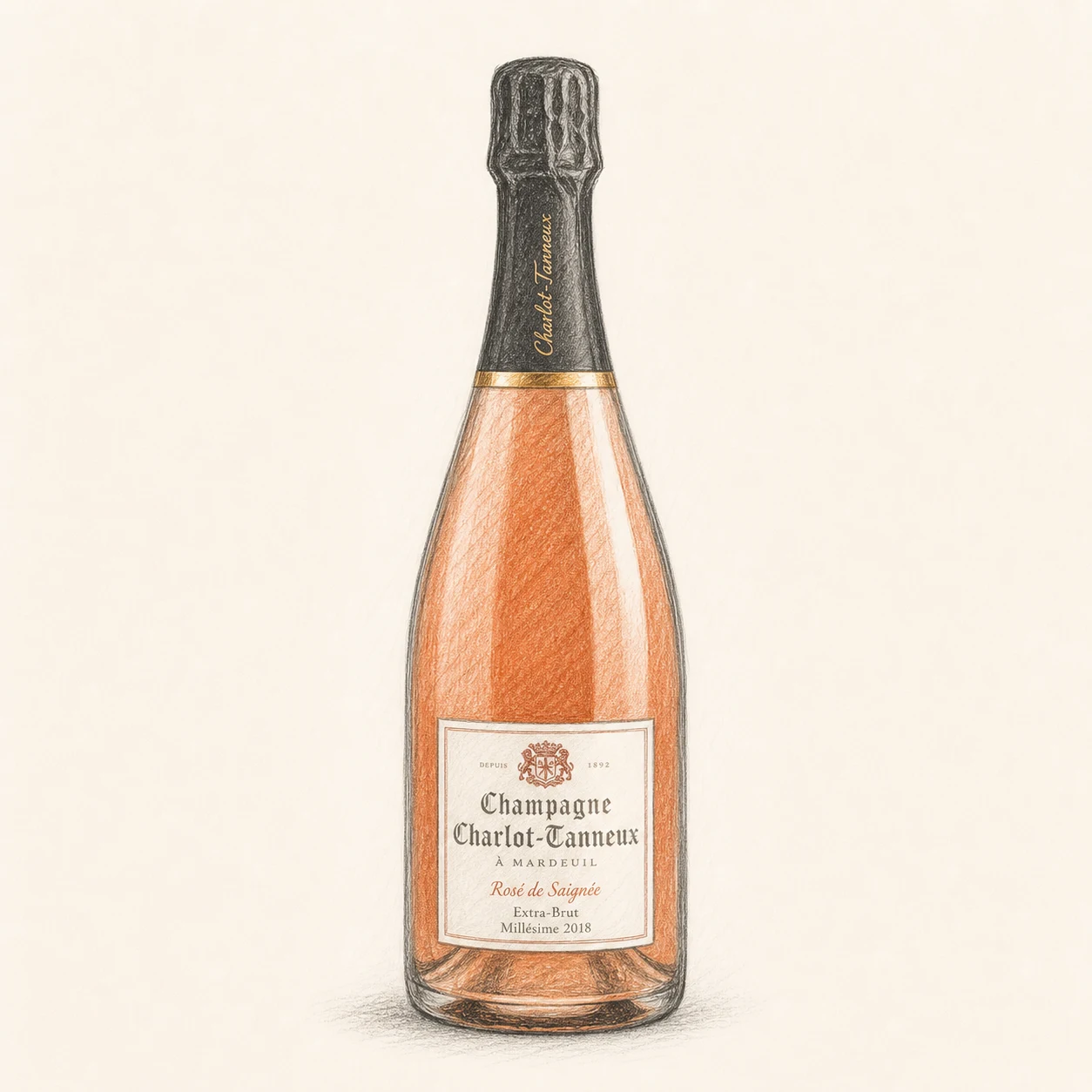 VINCENT CHARLOT Rose de Saignee Extra-Brut Millesime 2018