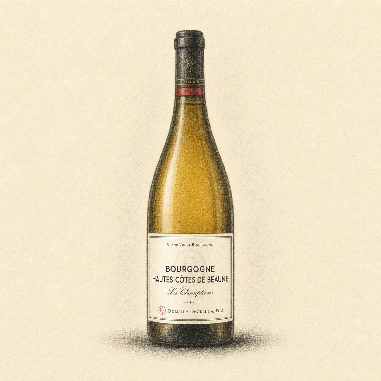 DOMAINE DECELLE & FILS Hautes-Cotes-de-Beaune Les Champlains Blanc 2022 bottle illustration