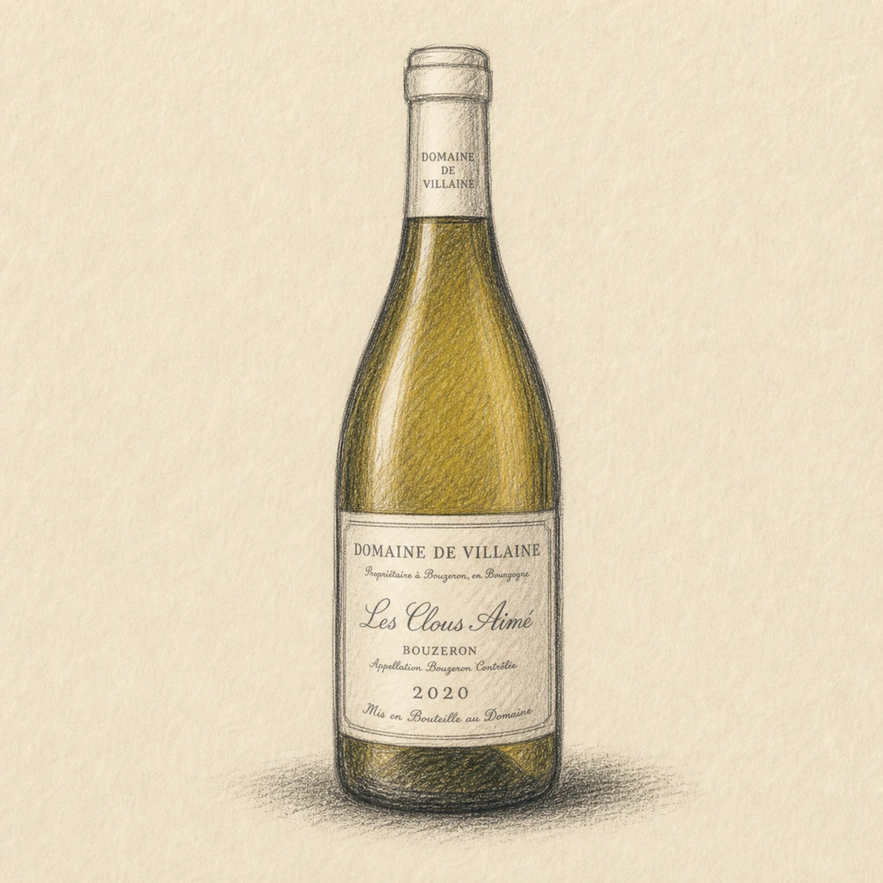 DOMAINE DE VILLAINE Cote Chalonnaise Les Clous Aime 2020 bottle illustration