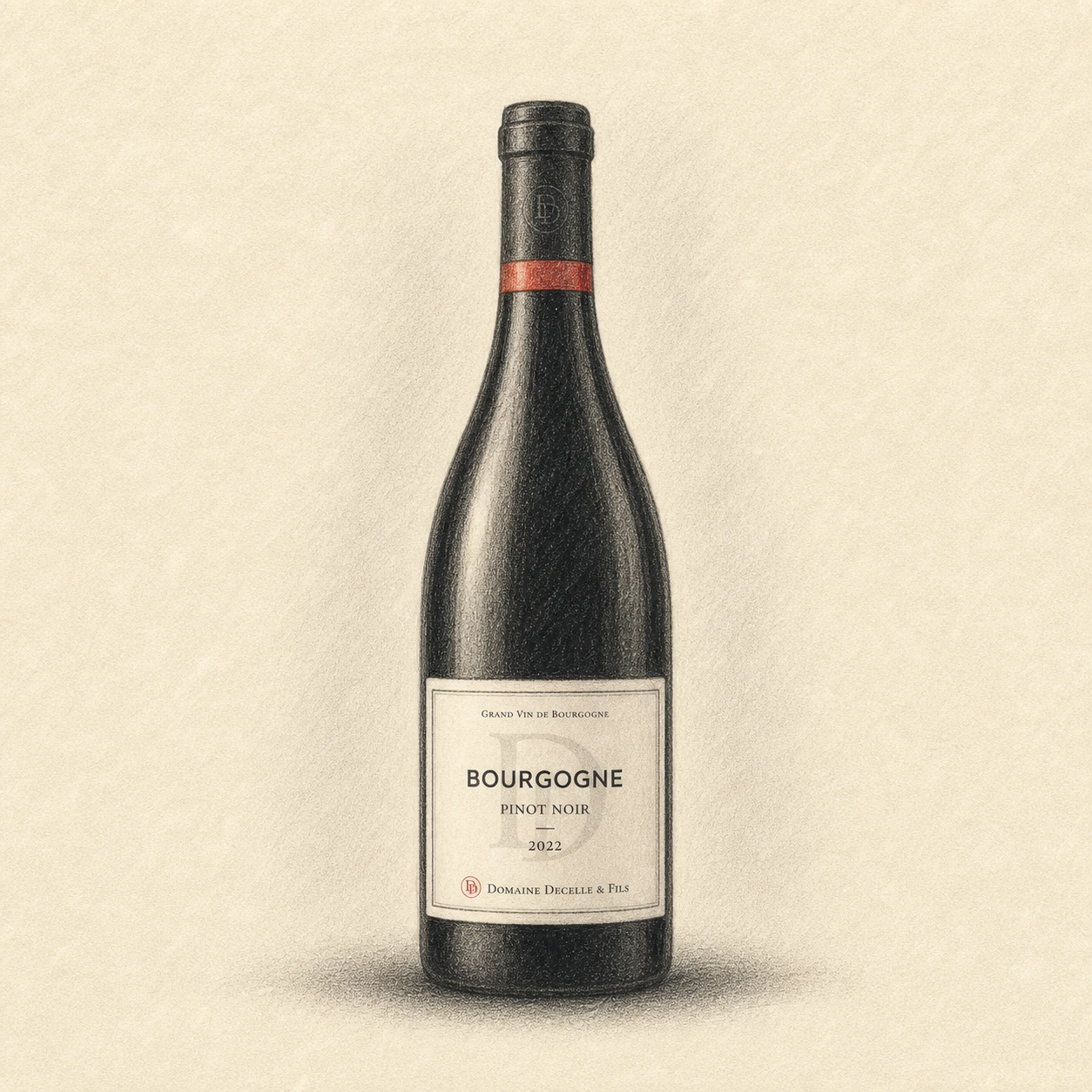 DOMAINE DECELLE & FILS Bourgogne Pinot Noir 2022 bottle illustration