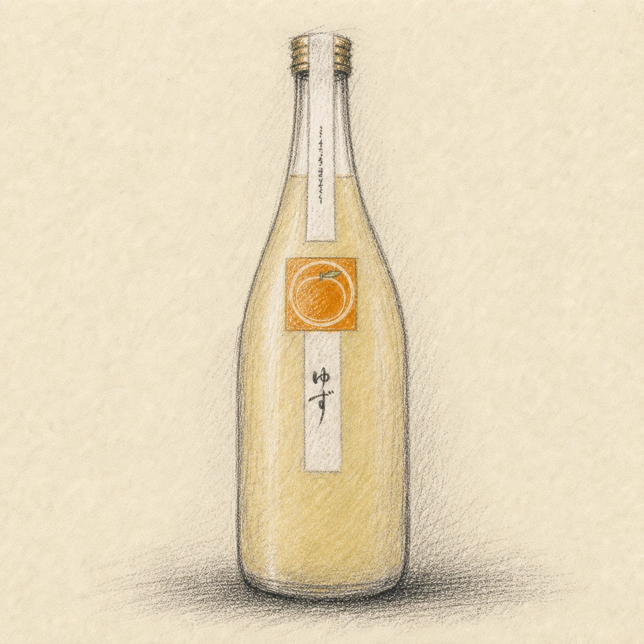 TSURUUME Yuzu bottle illustration