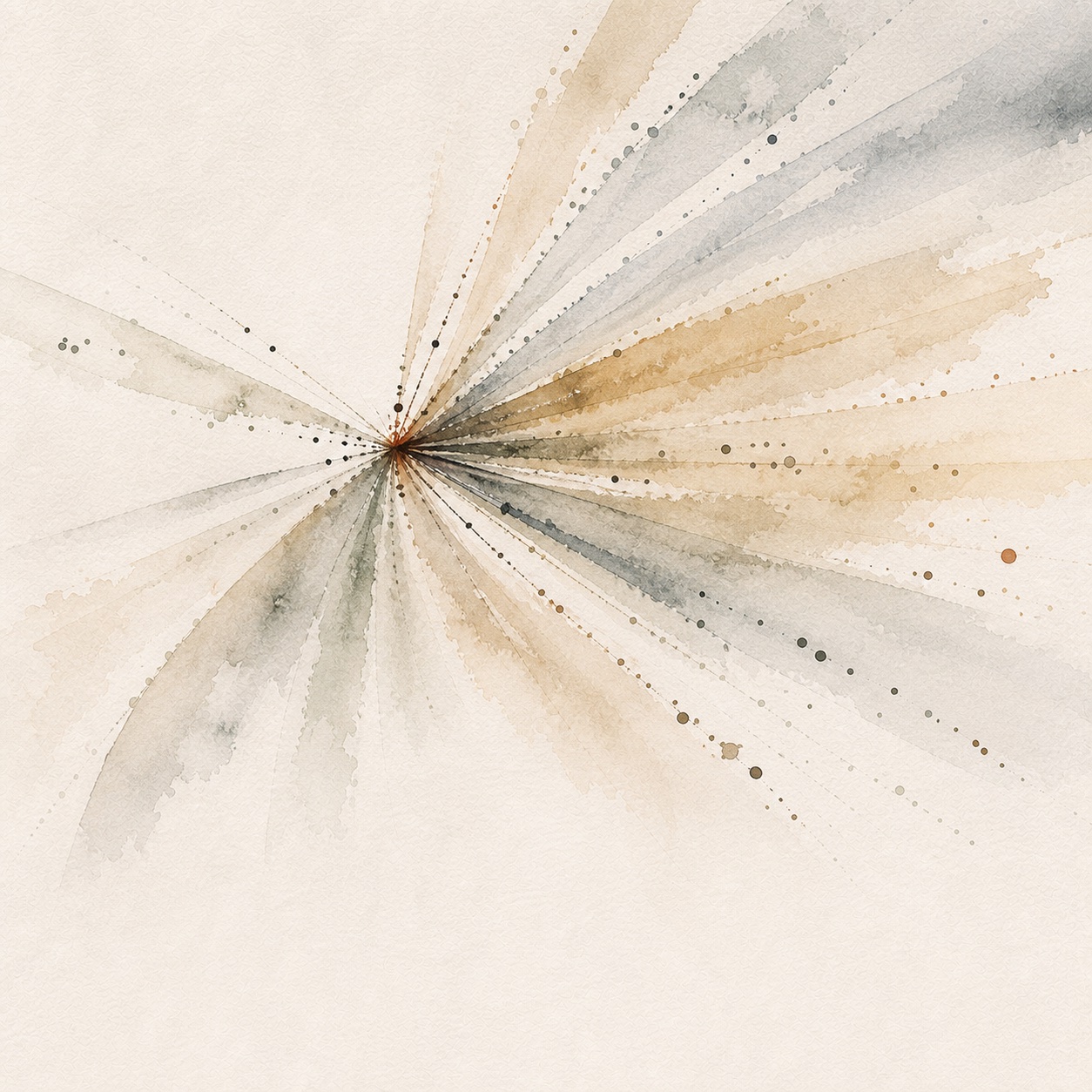 Abstract watercolor rays radiating from a central point