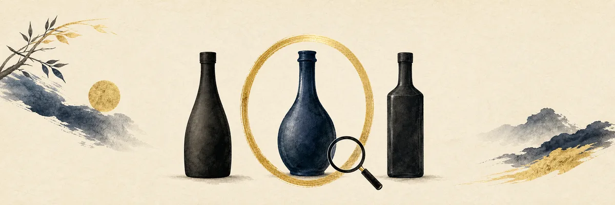 Three Japanese bottle silhouettes highlighting a first selection