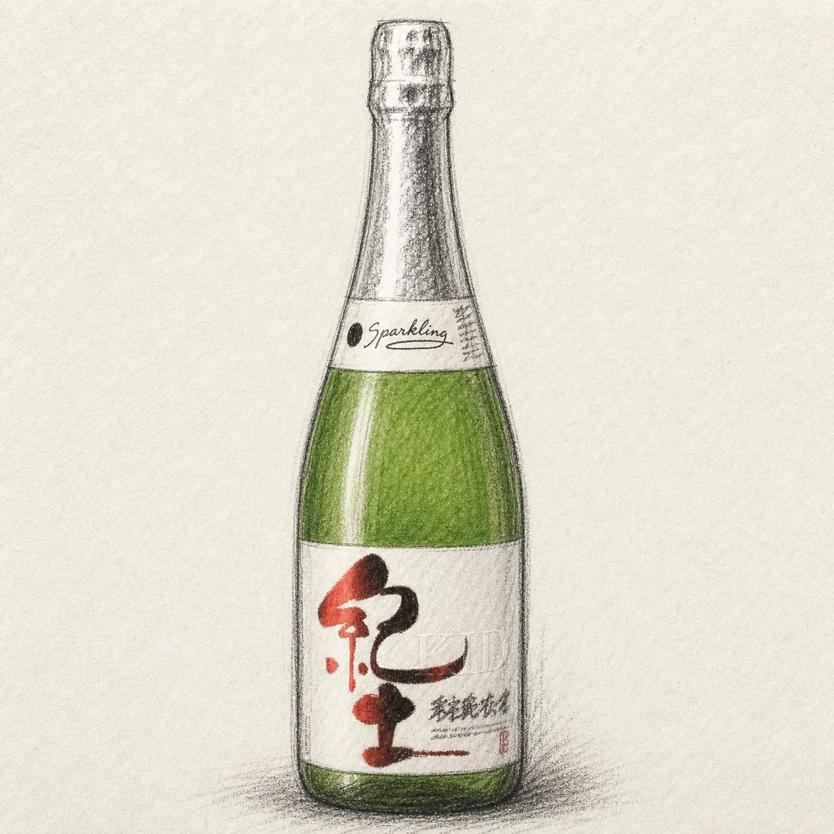 KID Junmai-Daiginjo Sparkling bottle illustration