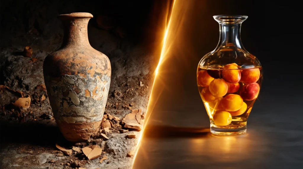 Serving Umeshu from a Glass Amphora