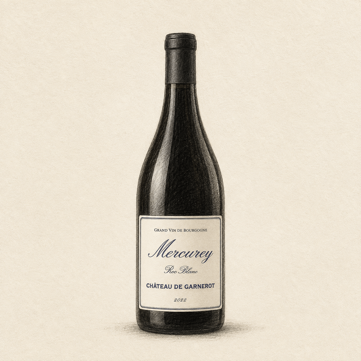 Roc Blanc、Mercurey 2022年のボトルイラスト