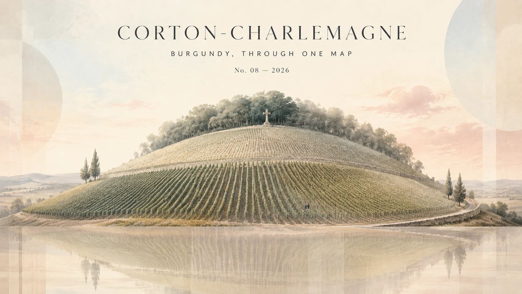 Watercolour hero image for the Corton-Charlemagne story