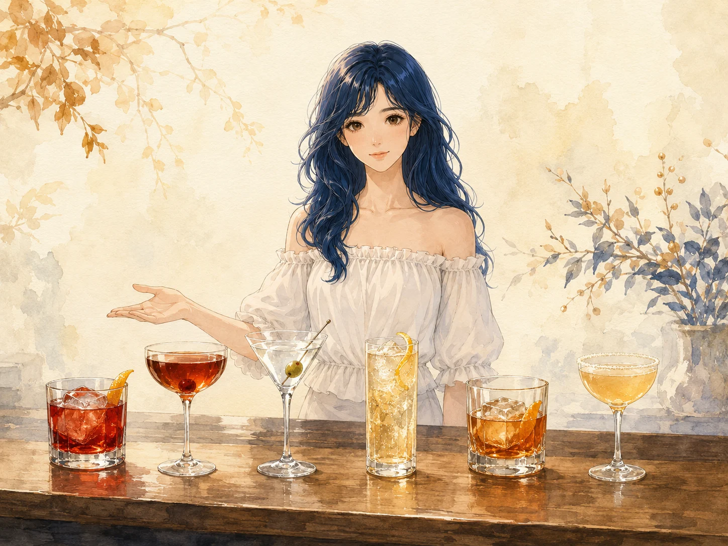 Watercolour illustration for the Classic Cocktails series