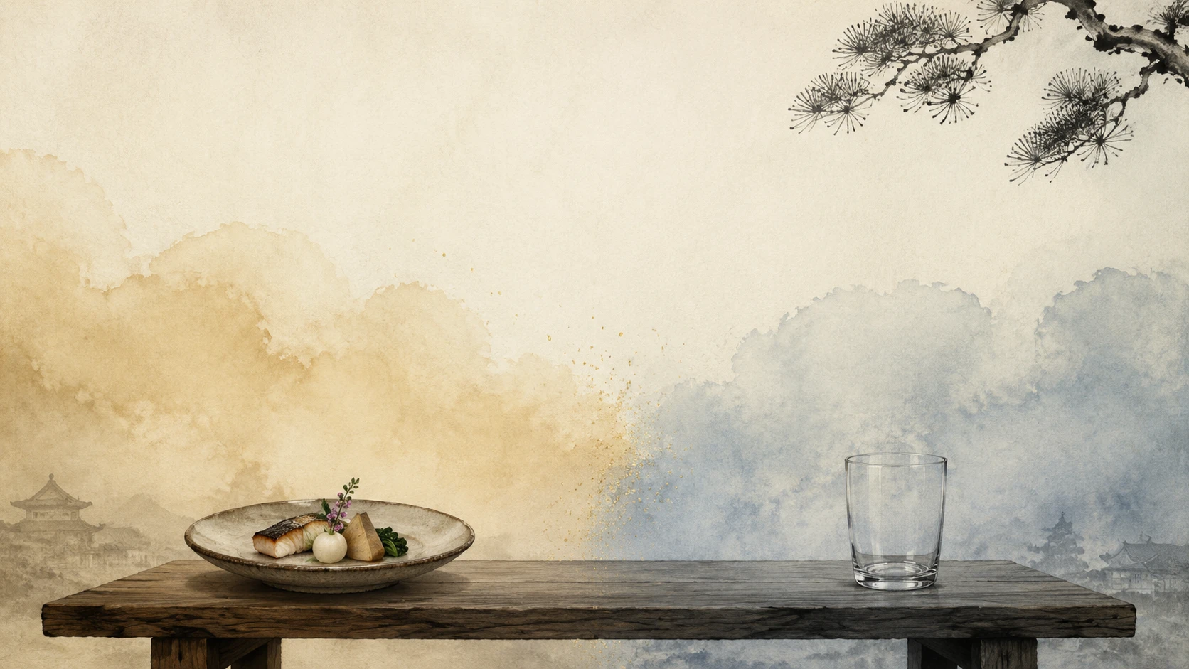 Food and tableware prepared for a pairing study