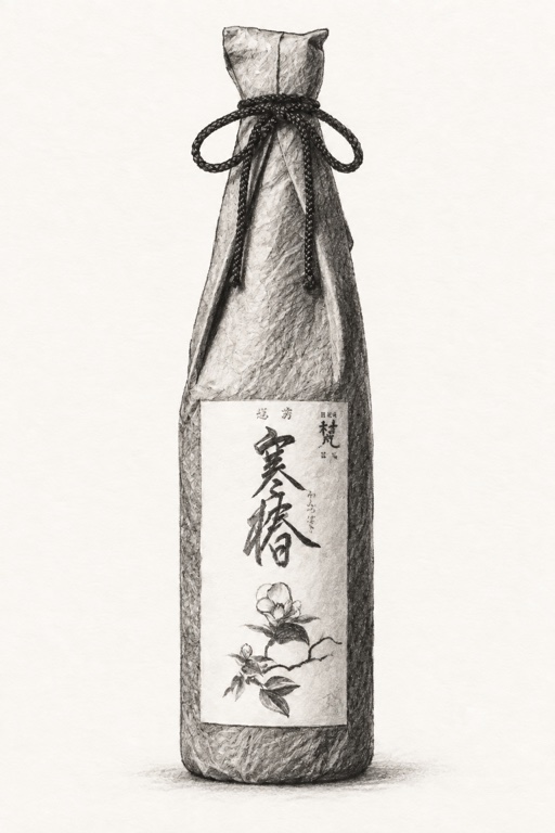 Kantsubaki bottle, charcoal sketch