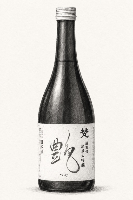 Tsuya bottle, charcoal sketch