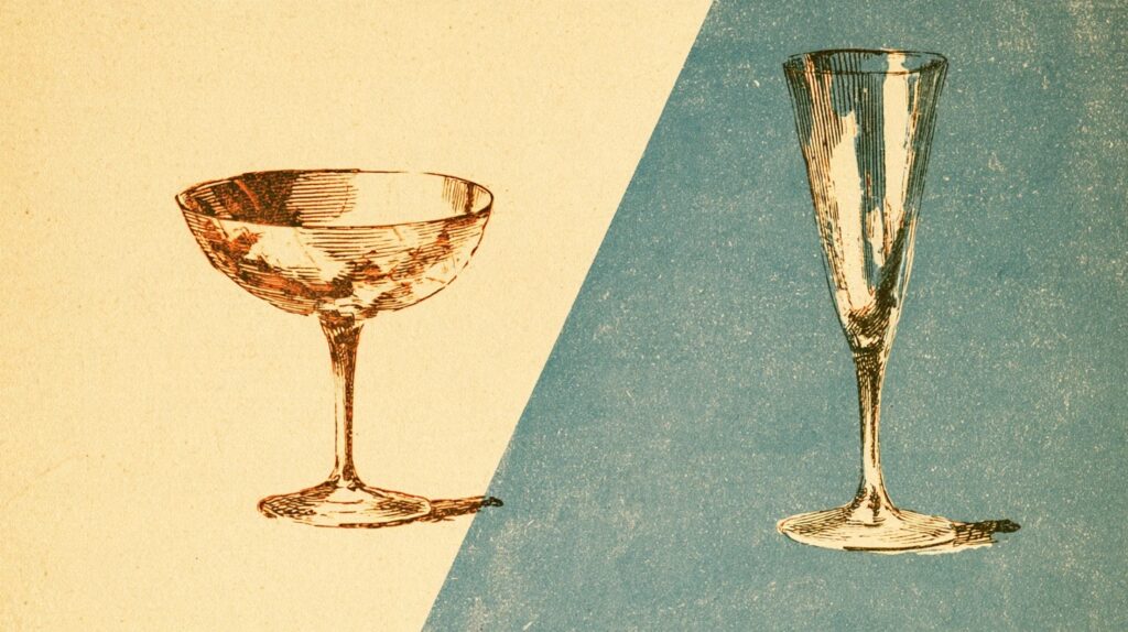 The Shape of the Glass Changes More Slowly Than the Wine: The Champagne Coupe and Flute