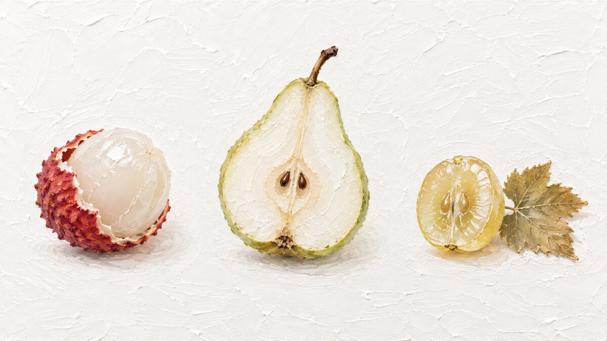 Three Fruits in the Same White