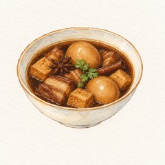 A watercolor illustration of a bowl of kai palo
