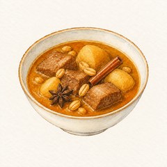 A watercolor illustration of Massaman Curry