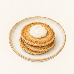 A watercolor illustration of Blini