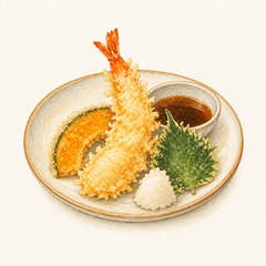 A watercolor illustration of Tempura
