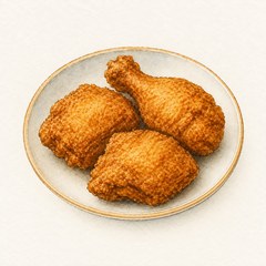 A watercolor illustration of Fried Chicken