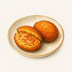 A watercolor illustration of Acarajé