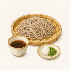 A watercolor illustration of Soba