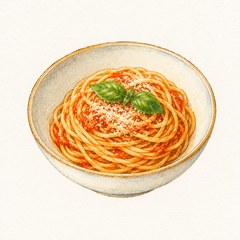 A watercolor illustration of Pasta