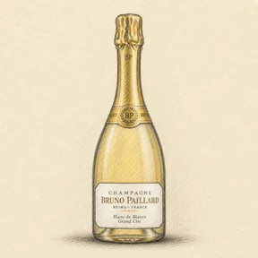Charcoal sketch of the bottle: BRUNO PAILLARD Blanc de Blancs Grand Cru M.V