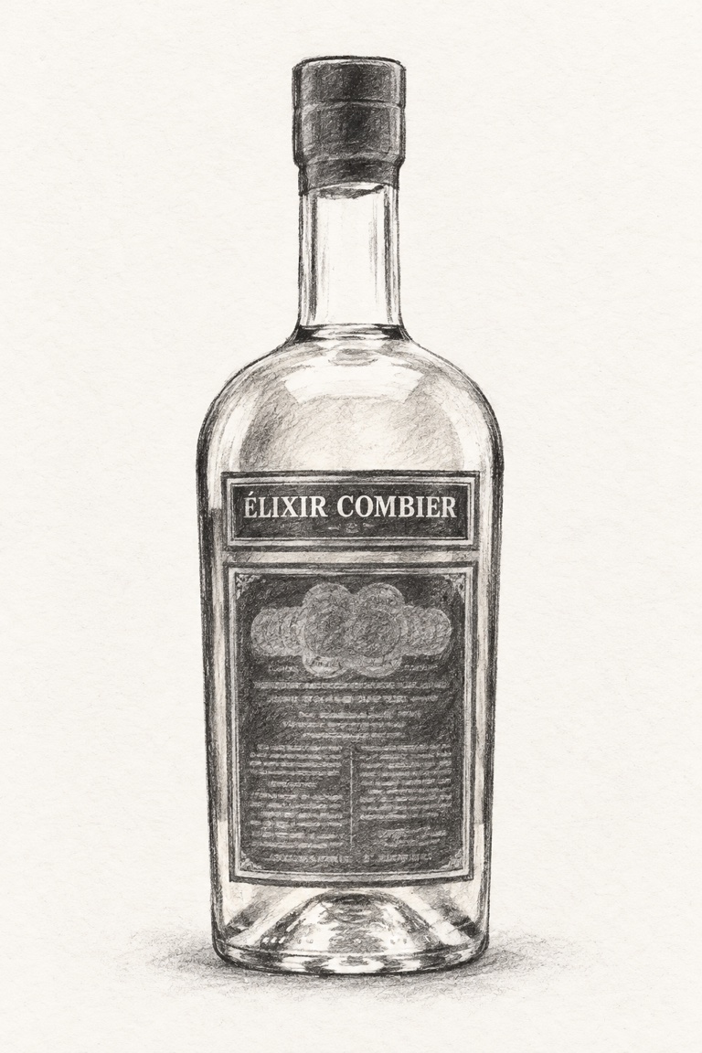Charcoal sketch of Élixir Combier