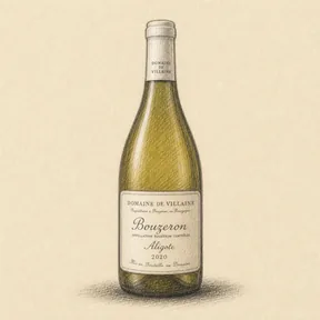Charcoal sketch of the bottle: DOMAINE DE VILLAINE Bouzeron Aligote 2020