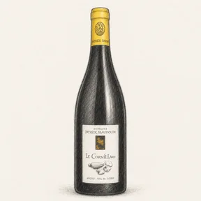 Charcoal sketch of the bottle: DOMAINE PATRICK BAUDOUIN Le Cornillard 2020