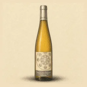 Charcoal sketch of the bottle: LEON HEITZMANN Riesling V.V 2023