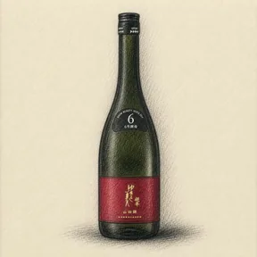 Charcoal sketch of the bottle: SNOW BEAUTY / YUKI no BIJIN Super Dry No.6