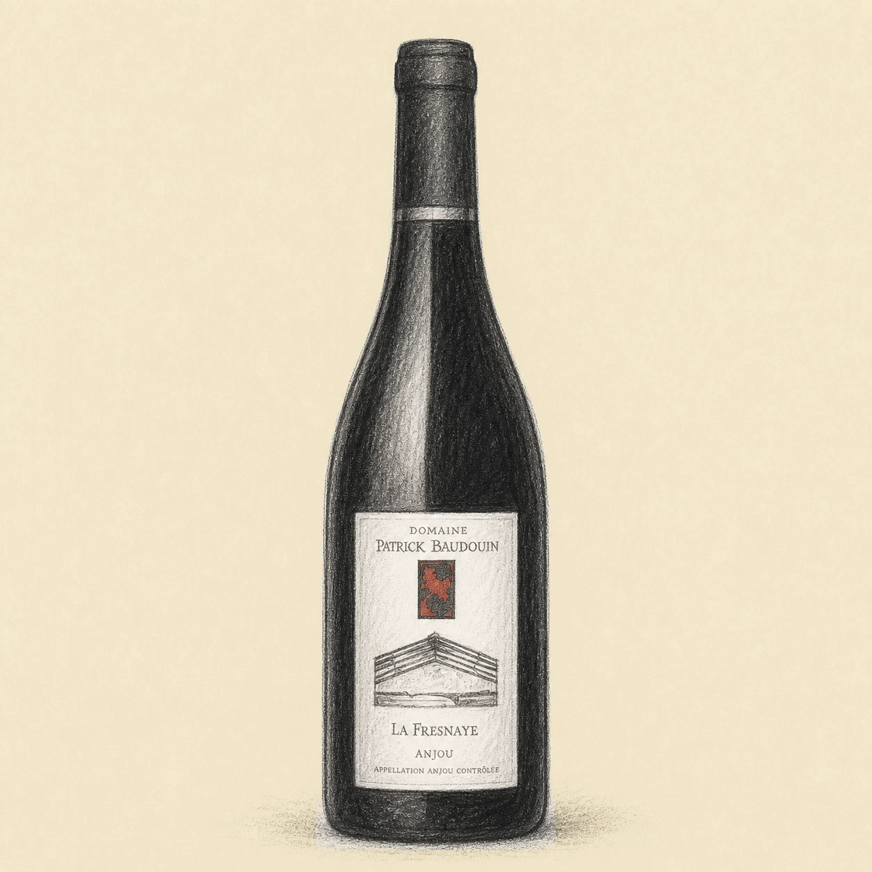 DOMAINE PATRICK BAUDOUIN La Fresnaye Rouge 2019 bottle illustration