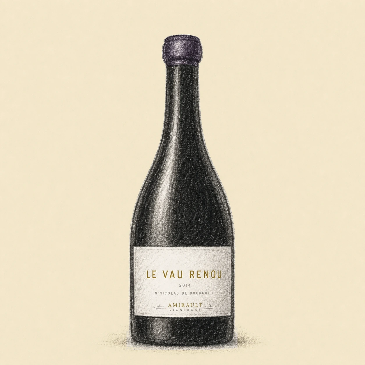 DOMAINE AMIRAULT Le Vau Renou 2020 bottle illustration