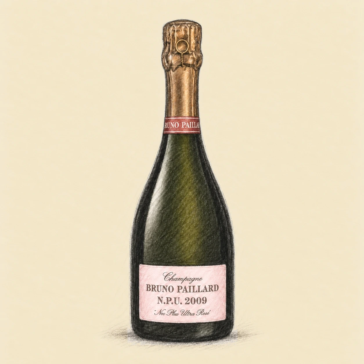 BRUNO PAILLARD N.P.U. Rosé 2009 · bottle illustration